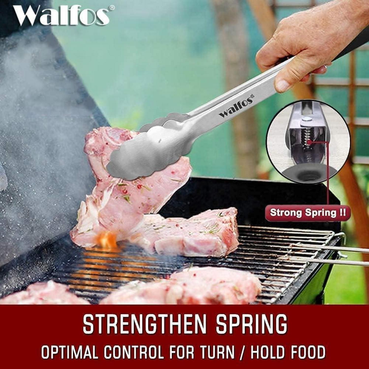 Walfos Küchenzange 43cm Grillzange Premium-Edelstahl hitzebeständiger Griff