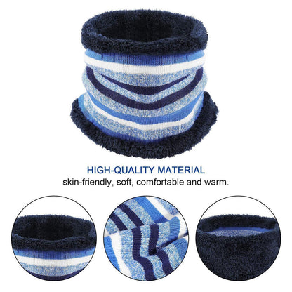 Kinder Mütze Schal Handschuhe Set 3-teilig Fleece Blau