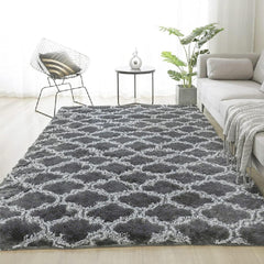 Hochflor Teppich Flauschig Schlafzimmer Modern Langflor (Grau