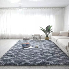 Hochflor Teppich Wohnzimmer Grau Flauschig 120x160cm