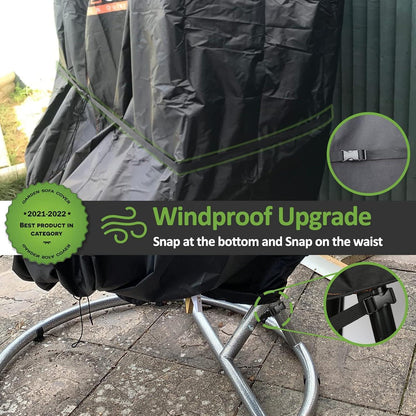 Enzeno Ei Patio Hängesessel Abdeckung 115x190cm Schwarz