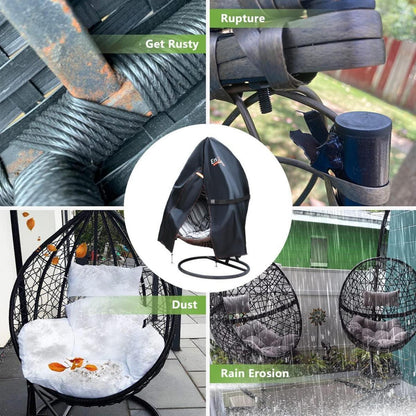 Enzeno Ei Patio Hängesessel Abdeckung 115x190cm Schwarz