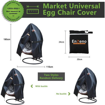 Enzeno Ei Patio Hängesessel Abdeckung 115x190cm Schwarz