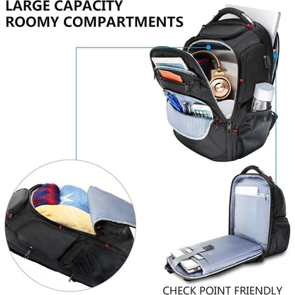 KROSER Laptop Rucksack 17,3 Zoll Business Reiserucksack RFID