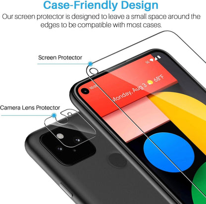 Schutzfolie & Kamera Schutz Google Pixel 5, 9H Displayschutz Transparent