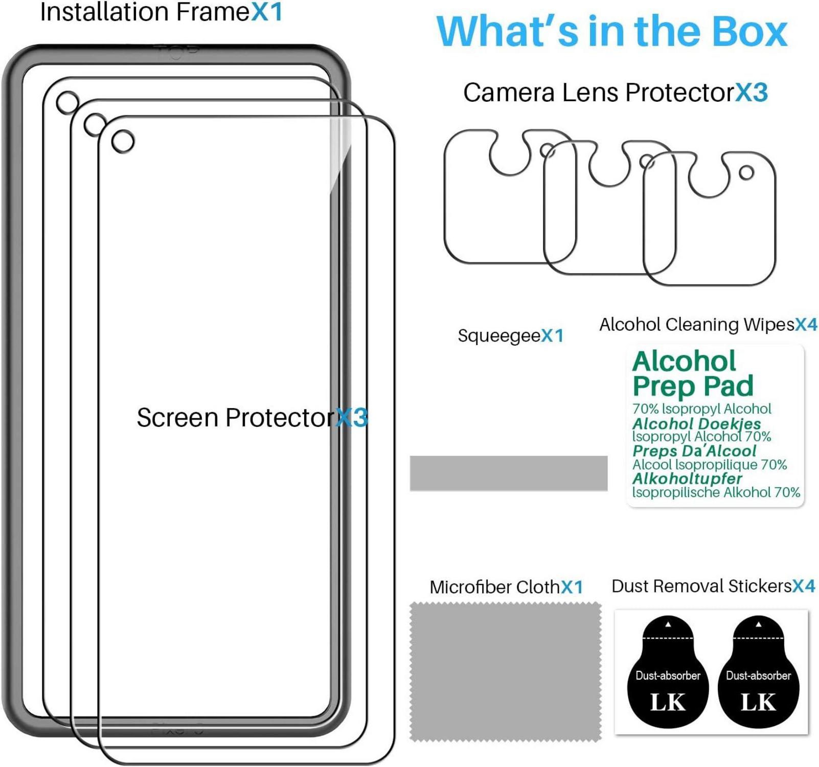 6er Pack Schutzfolie & Kamera Schutz für Google Pixel 5, 9H Härte, Blasenfrei