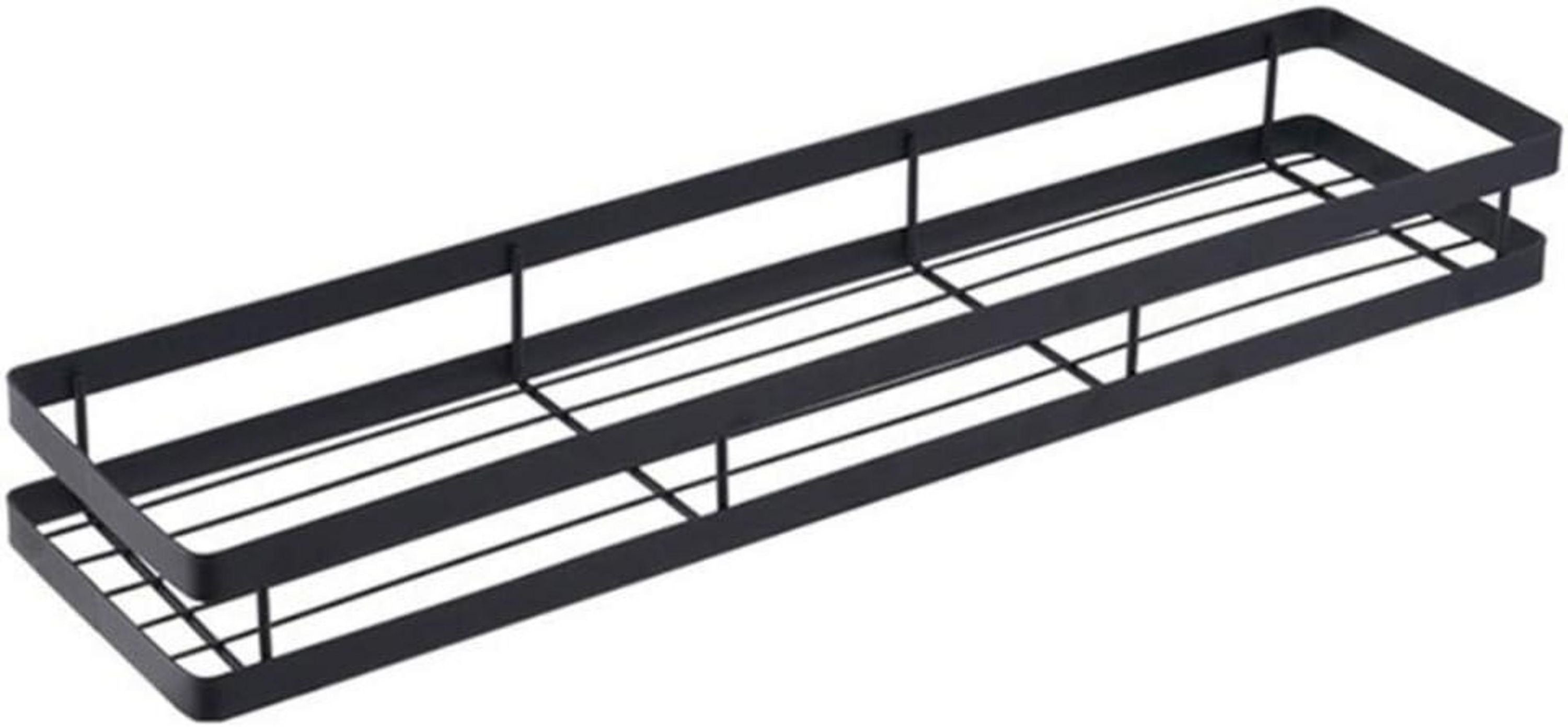 Gewürzregal Wand Schwarz Metall 1 Etage Küchenregal Hängeregal 20cm