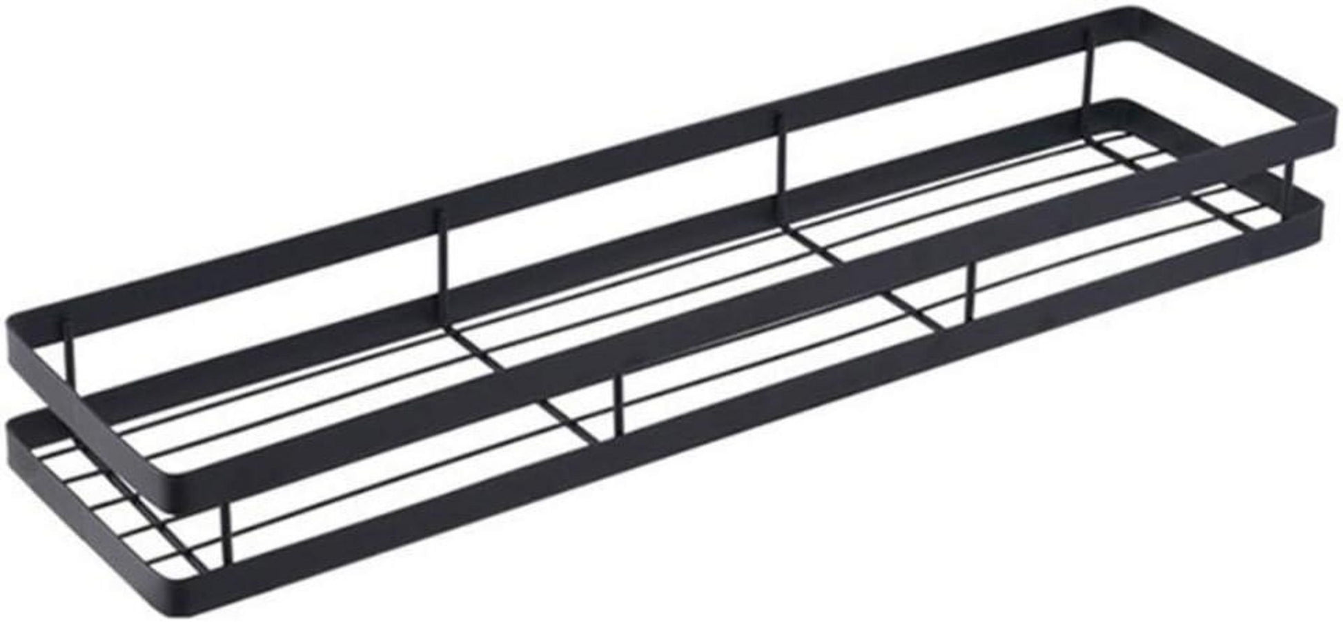 Gewürzregal Wand Schwarz Metall 1 Etage Küchenregal Hängeregal 20cm
