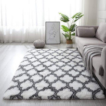 Shaggy Teppich Modern Langflor Wohnzimmer Teppich Weiß 120x200