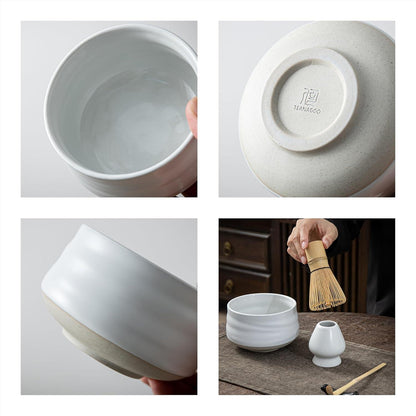 Matcha Teeservice Set - Japanisches Matcha Zubehör aus Naturbambus & Keramik