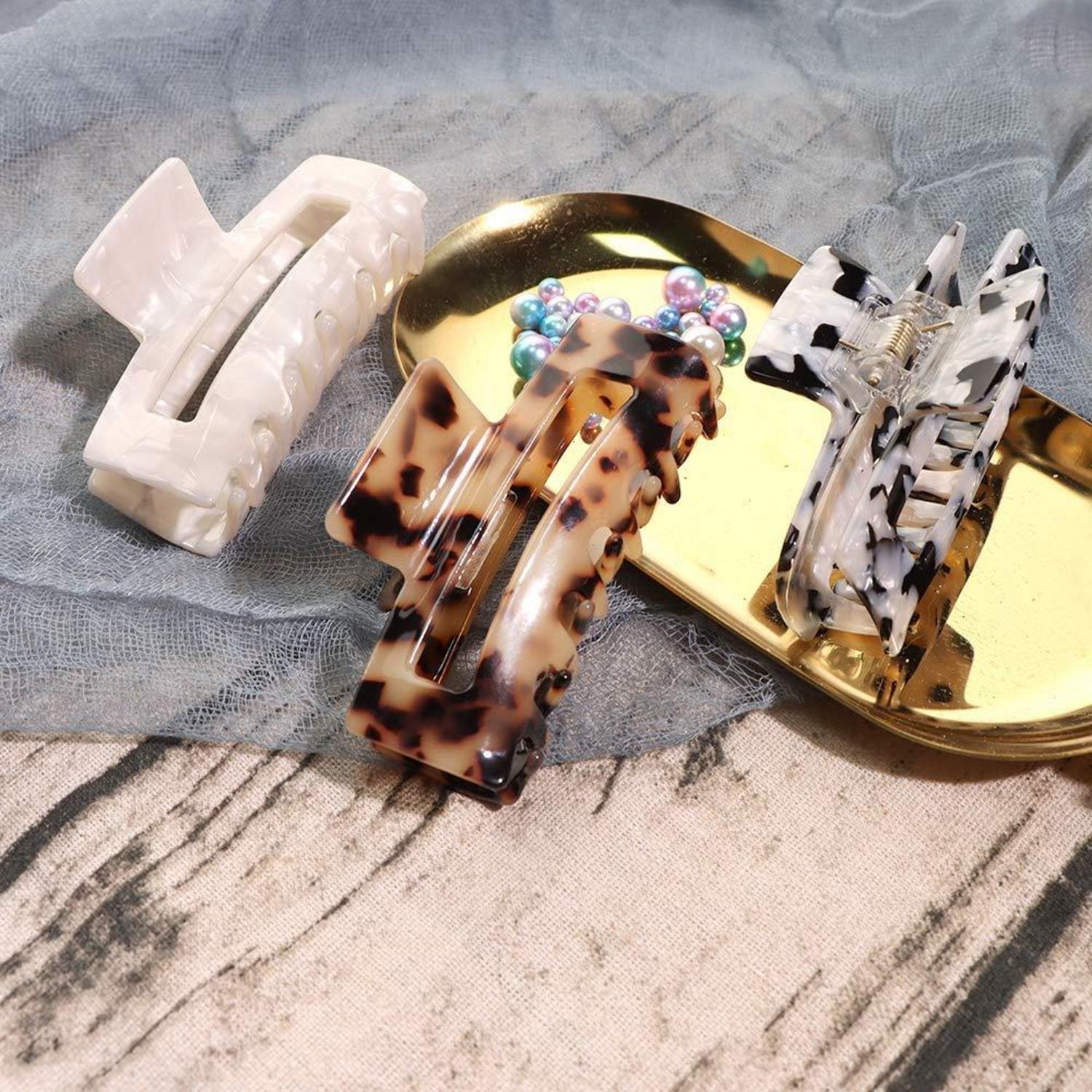 4PCS Haarklammern Zelluloid Schmetterling Schildpatt Kiefer Leopard