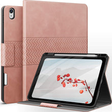iPad Air 11 Zoll Hülle 2024 Auto Schlaf/Aufwach PU Leder Rosa