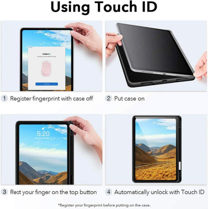 iPad Air 11 Zoll 2024 Hülle Stifthalter Rosa PU Leder Auto Schlaf/Aufwach