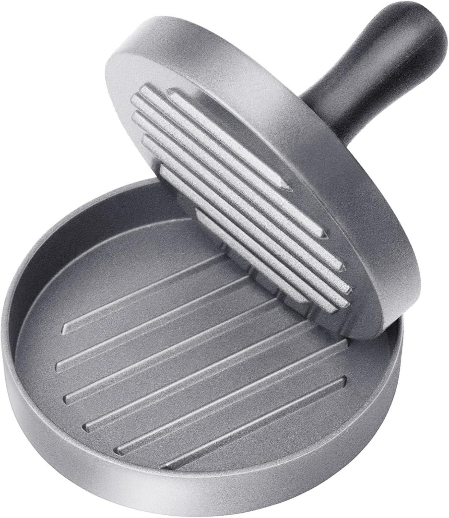 Burgerpresse Edelstahl Antihaft 11.5cm ABS-Griff 50 Patty Papers