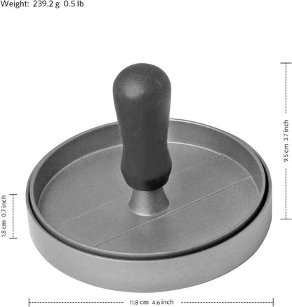 Burgerpresse Edelstahl Antihaft 11.5cm ABS-Griff 50 Patty Papers