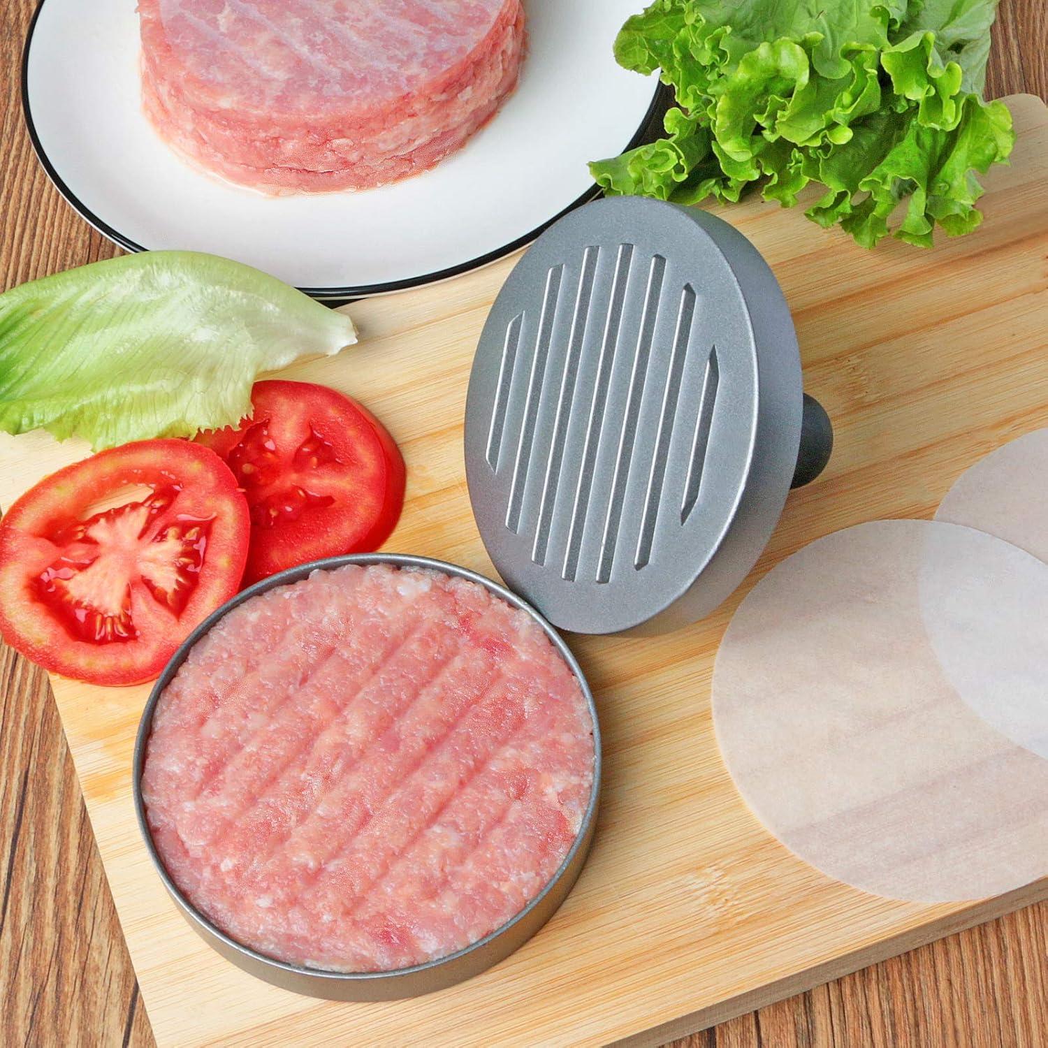 Premium Burgerpresse Edelstahl 11.5 cm Antihaft mit ABS-Griff