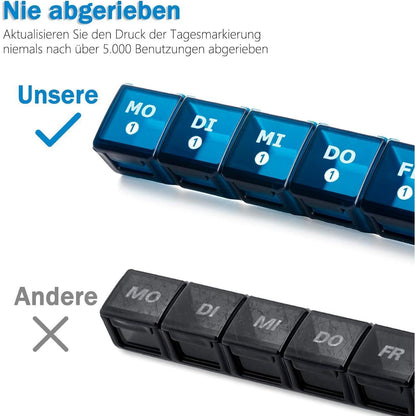 Tablettenbox 28 Tage Pillendose Medikamentenbox 7 Fächer 4