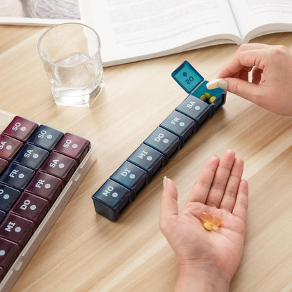 Tablettenbox 28 Tage Pillendose Medikamentenbox 7 Fächer 4