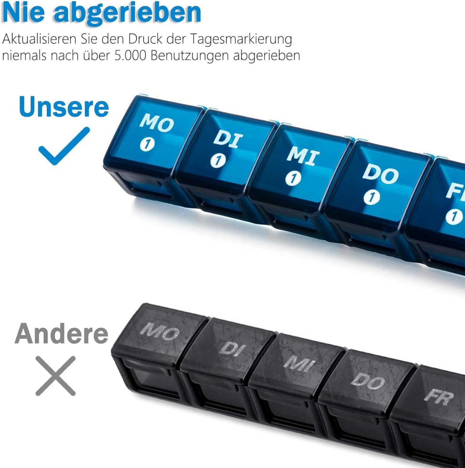 Tablettenbox Monat 28 Tage Pillendose Medikamentenbox 7 Fächer