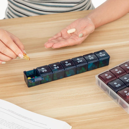 Tablettenbox Medikamentenbox 28 Tage Pillendose 7 Fächer Vitamin Organizer
