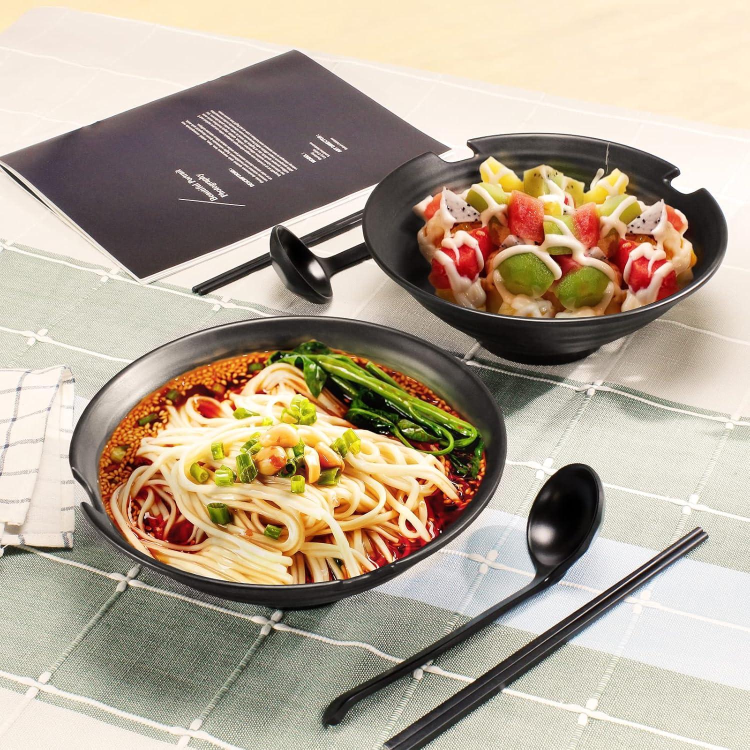 Japanische Ramenschale Set 1000ml - Stäbchen Löffel