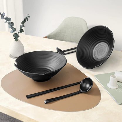 Japanische Ramenschale Set für Udon/Soba/Pho, 2x 1000ml, mit Stäbchen & Löffel