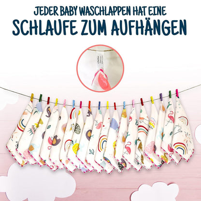 Omilion Baby Musselin Waschlappen aus Baumwolle 18 Stück - Set für Neugeborene
