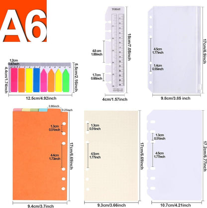 A6 Gepunktetes Nachfüllpapier Set 90 Blätter 6 Löcher