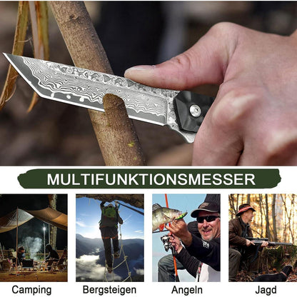 Japanisches Damast Taschenmesser Damaststahl Einhandmesser