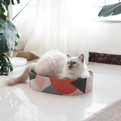 Kratzpappe Katze Ovale Kratzmatte Spielzeug Kratzmöbel Wellpappe 44x34x10 cm