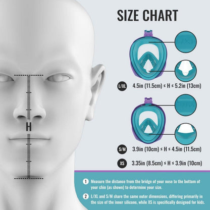 G2RISE® Vollmaske Schnorchel Tauchmaske Faltbar für Kinder