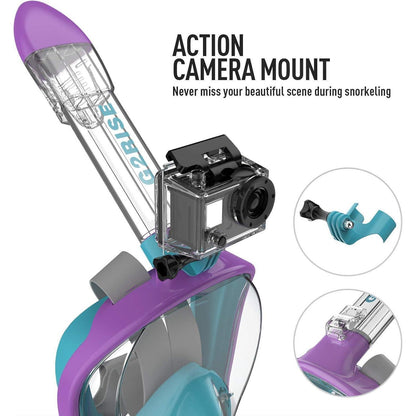 G2RISE® Vollmaske Schnorchel Tauchmaske Faltbar für Kinder