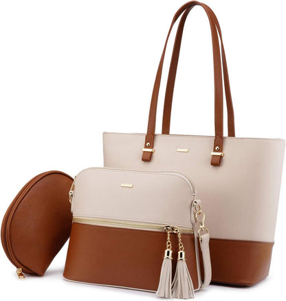 3tlg. LOVEVOOK Damen Handtaschen Set Schwarz