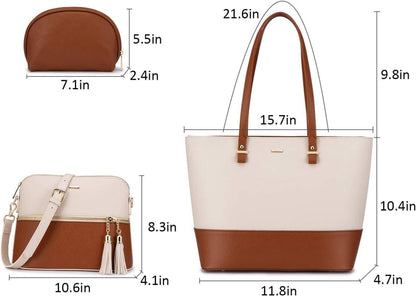 3tlg. LOVEVOOK Damen Handtaschen Set Schwarz