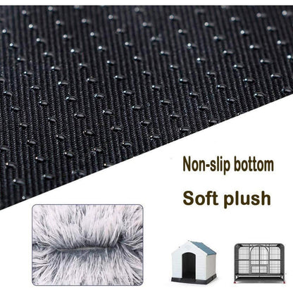 Rundes Hundebett Dunkelgrau Ø 110cm – Flauschig & Wasserfest