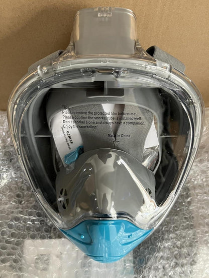 Schnorchelmaske Tauchmaske CO2-sicher Faltbar Kameraposition S/M Grau Blau