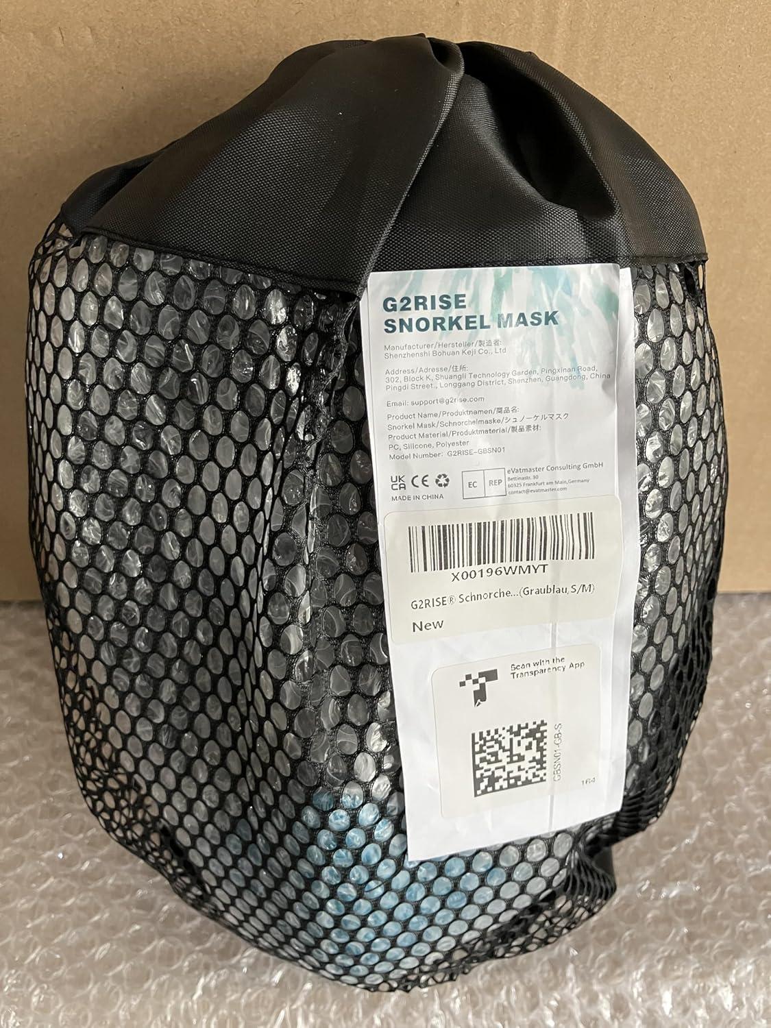 G2RISE® Schnorchelmaske für Kinder Erwachsene 180° Panorama CO2-sicher inkl. Kamerahalterung