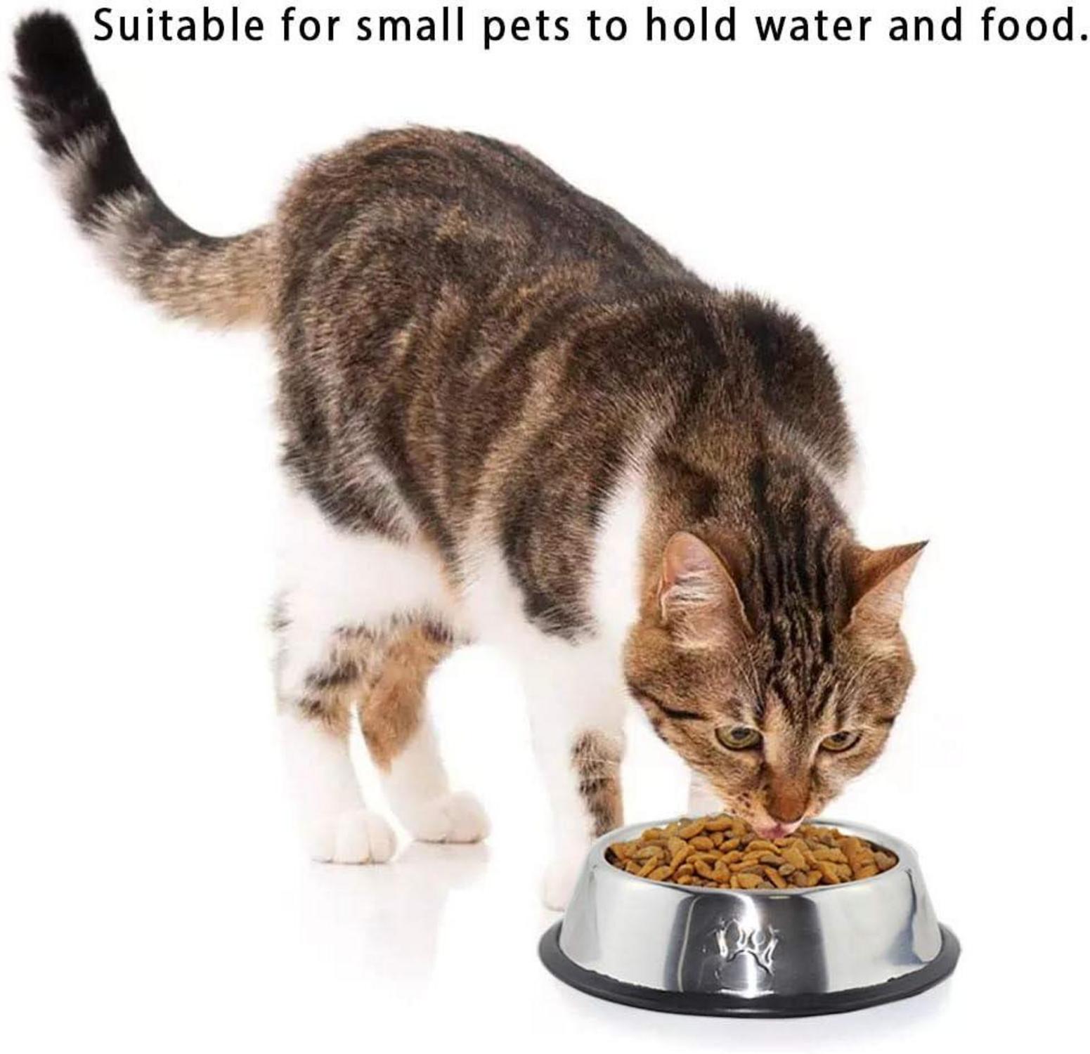 Katzenapf Edelstahl rutschfest 4er Set Futternapf Fressnapf