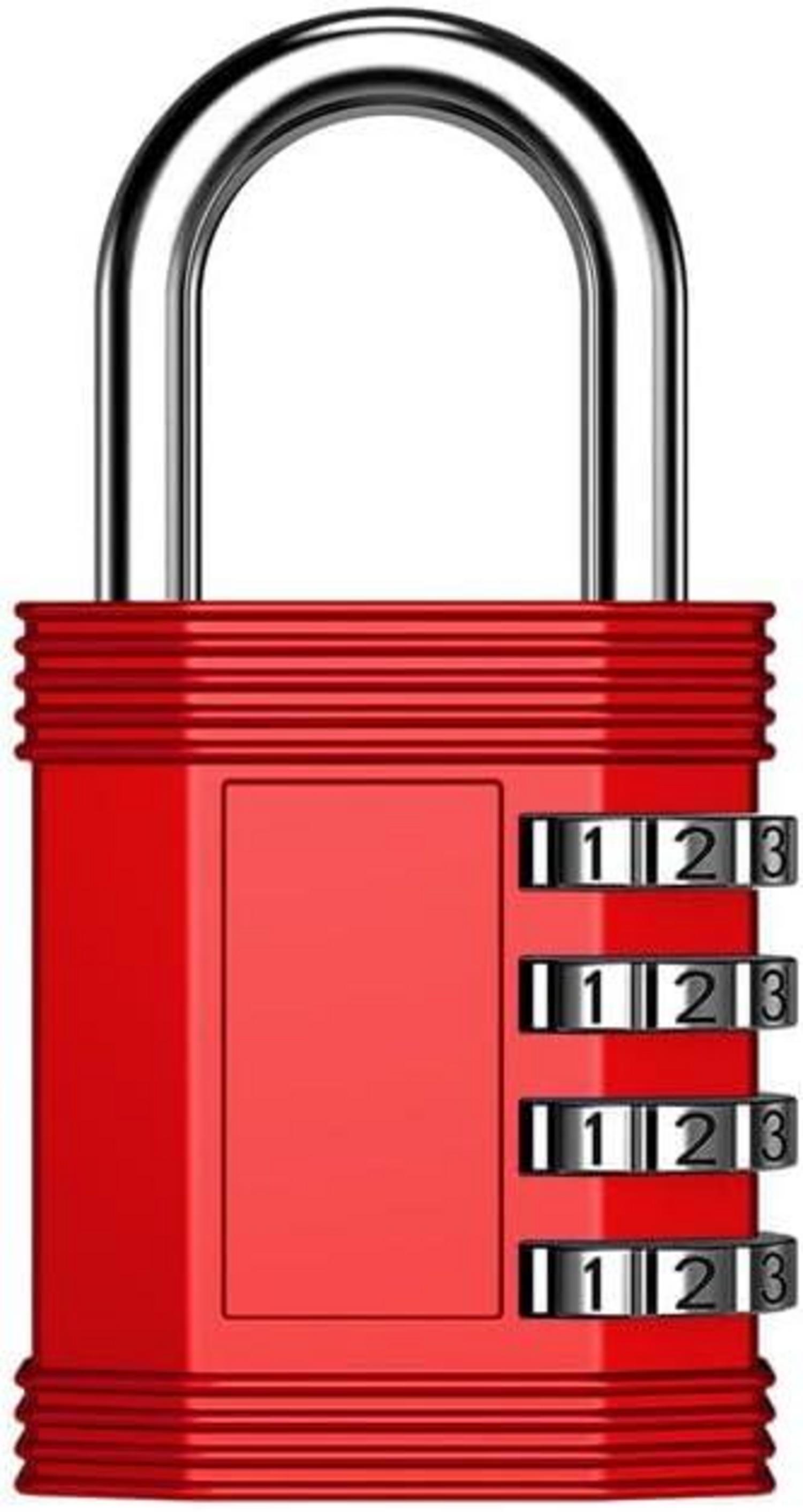 Zahlenschloss Vorhängeschloss Outdoor Wetterfest mit Zahlencode Rot