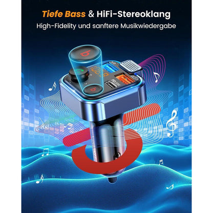 FM Transmitter Bluetooth V5.3 Auto Radio Musik Adapter mit