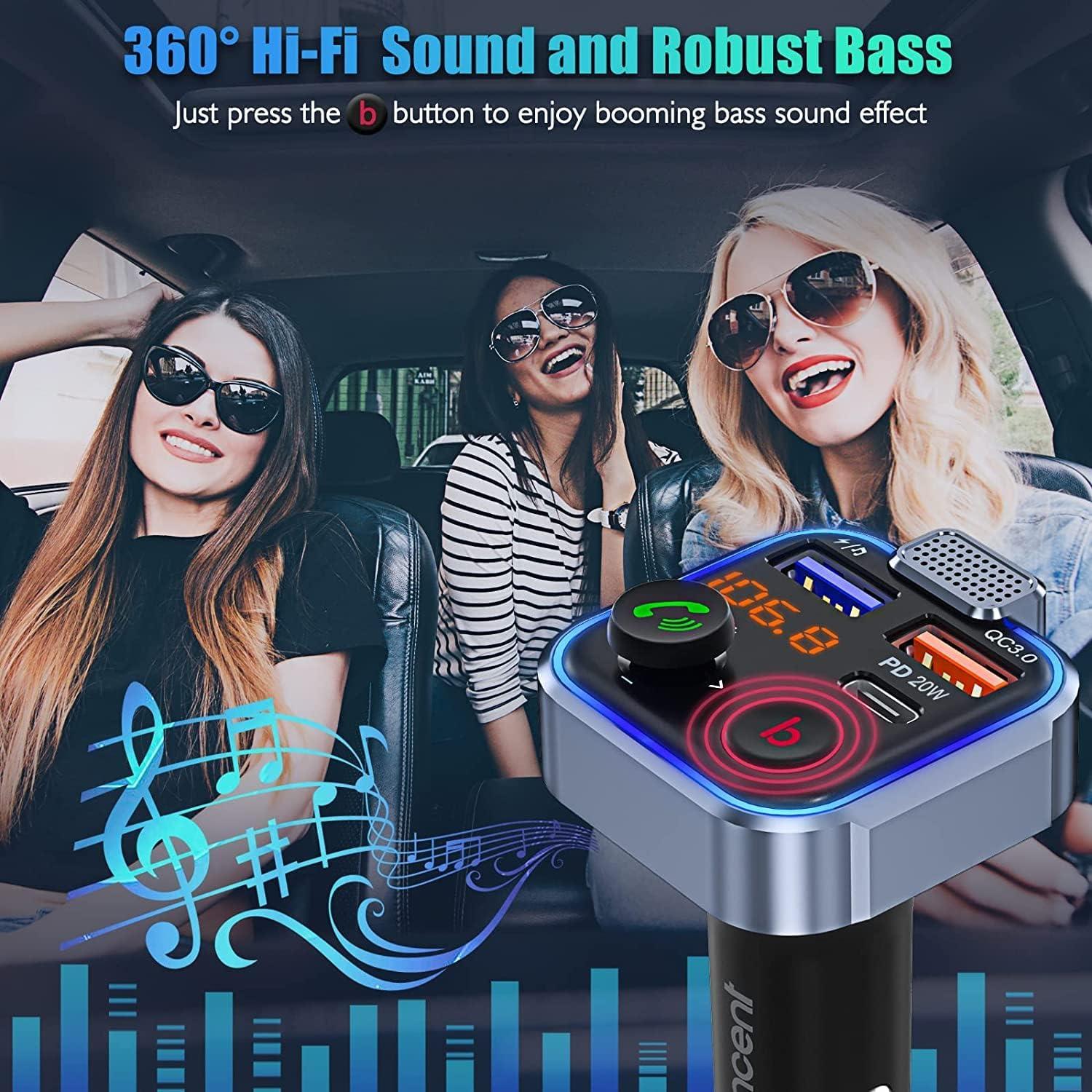 FM Transmitter Bluetooth V5.3 Auto Radio Musik Adapter mit