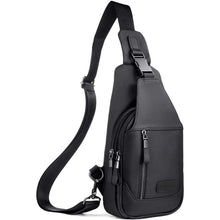 Leathario Herren Brusttasche aus echtem Leder Schwarz