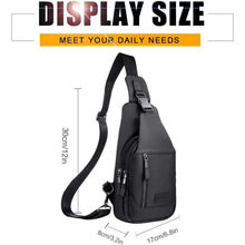 Leathario Herren Brusttasche aus echtem Leder Schwarz