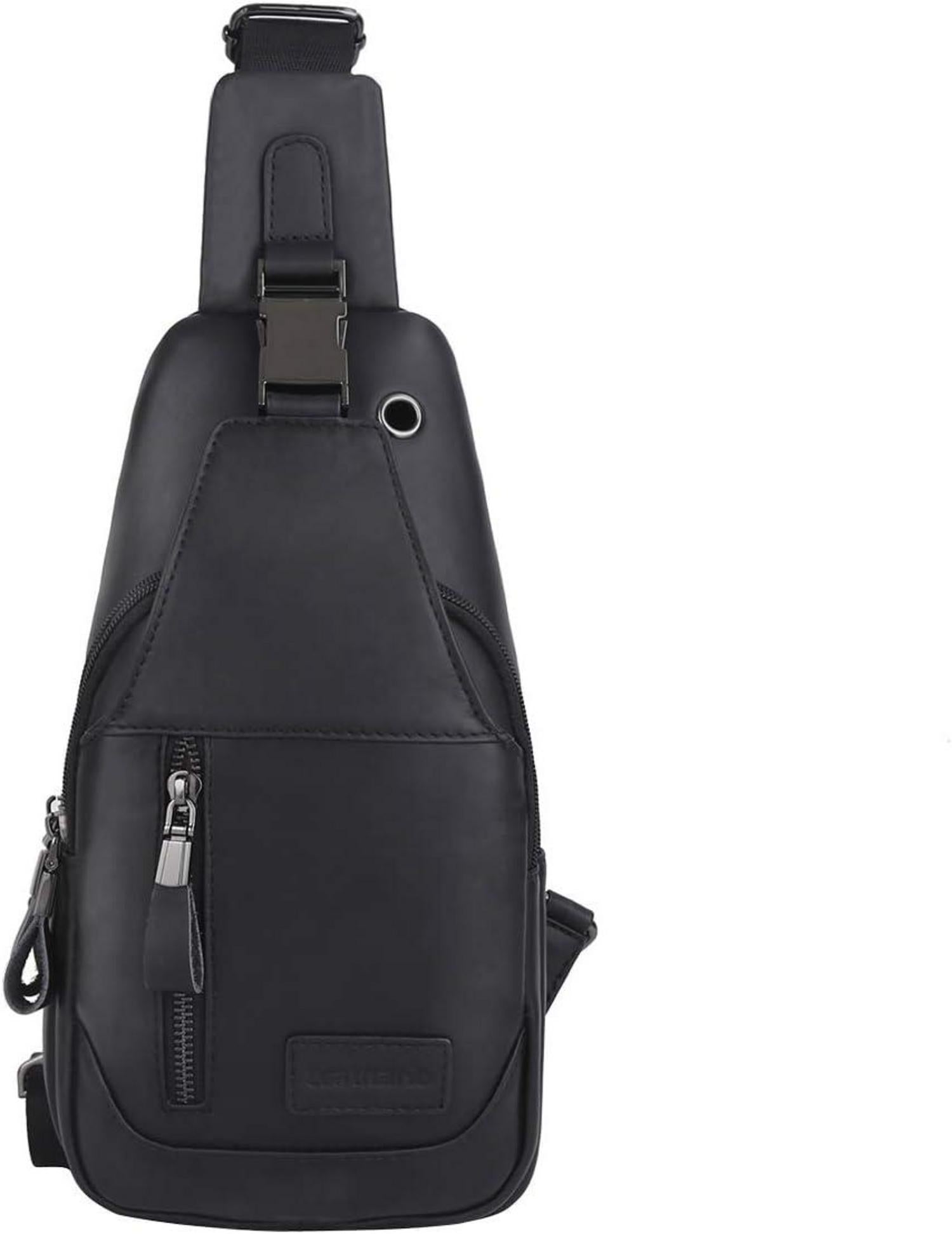 Herren Brusttasche echtes Leder Schultertasche Vintage Look