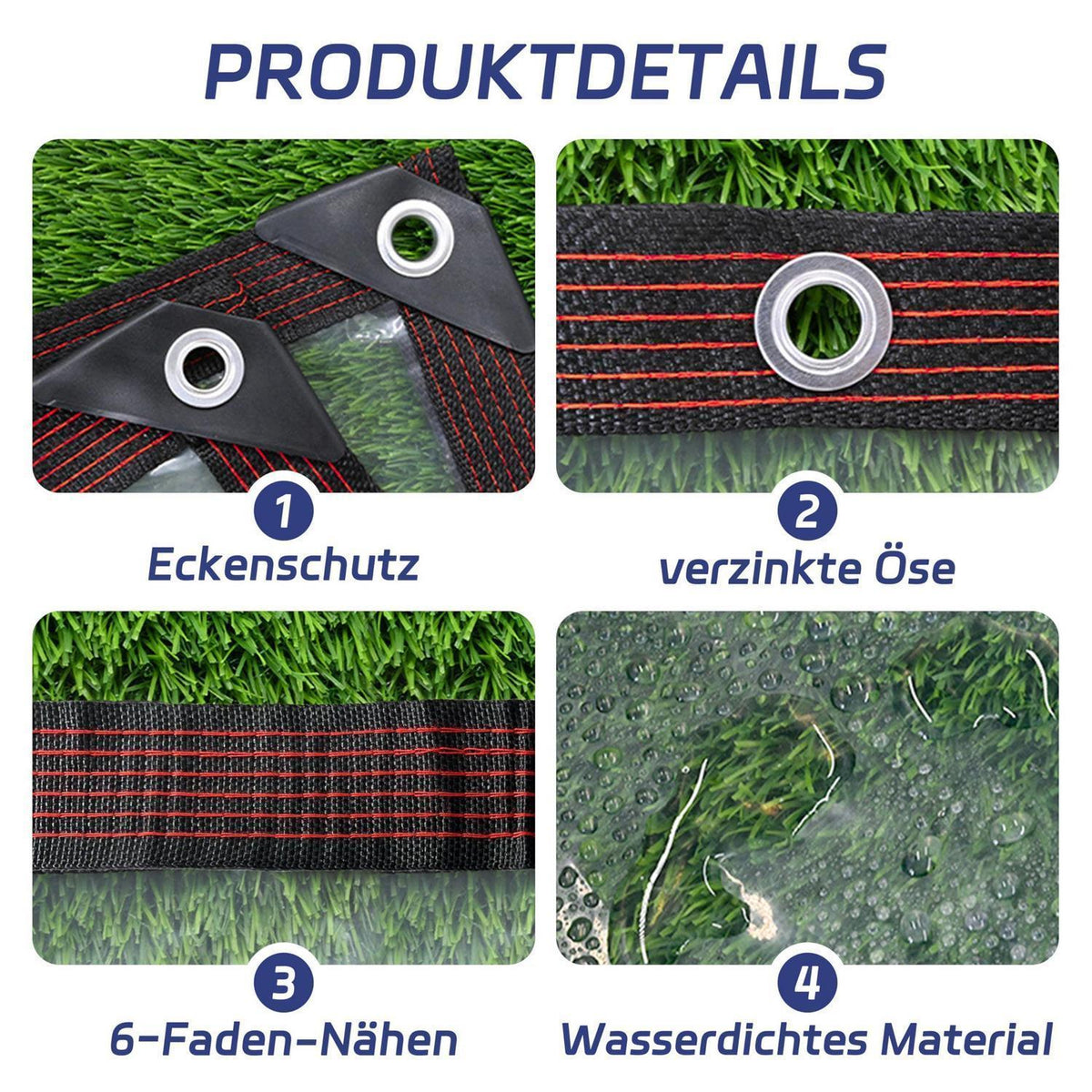 Transparente Plane mit Ösen 2x2m wasserdicht für Außenbereich