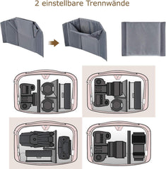 Große Kameratasche Umhängetasche DSLR SLR Zubehör Schutz Rosa