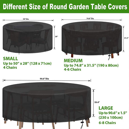 Abdeckung Gartenmöbel Ø190x80cm, Wasserdichtes Oxford, Schutzhülle