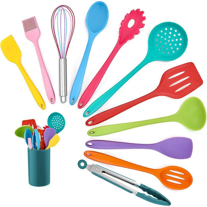 Küchenhelfer Set 12-teilig Silikon Kochutensilien