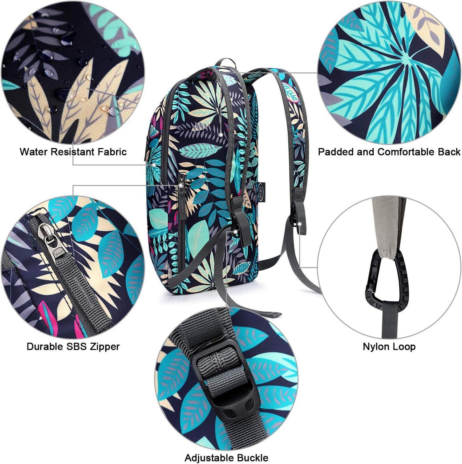 Mini Daypack 10L Wasserdichter Wanderrucksack Ahornblatt Blau