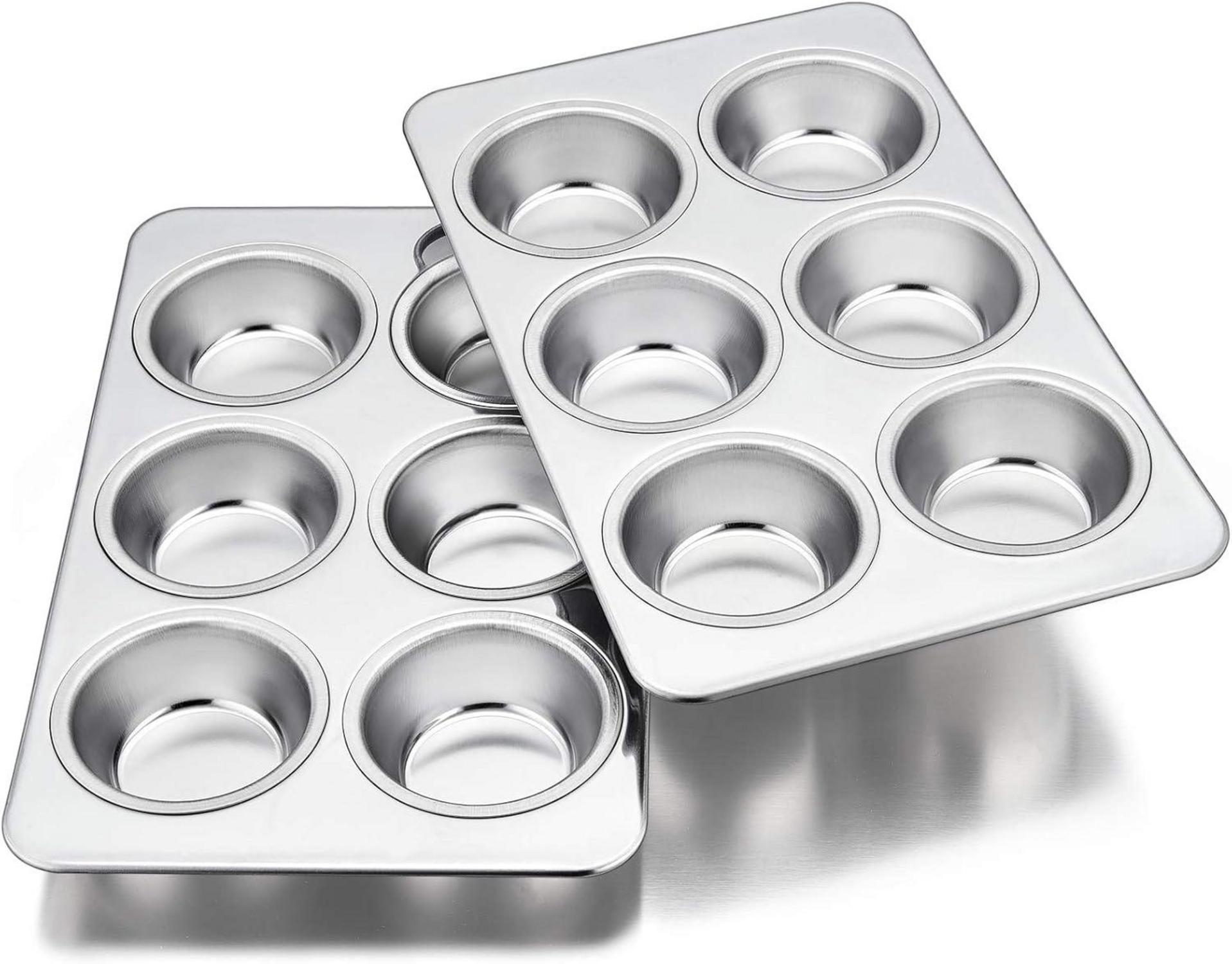 Muffinform Edelstahl Backblech Set 6er Muffins Cupcakes Brownies